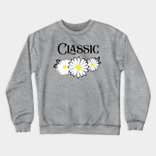 Classic Daisy Black n White Seamless Design Print Pattern Crewneck Sweatshirt